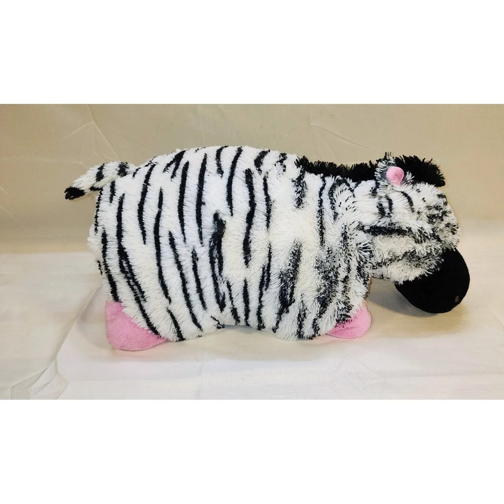 Beautiful Pillow‎ Pets Zebra Plush 2010 Original Black White Pink Retired